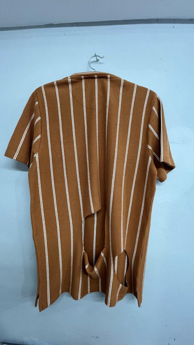 Brown Vertical Striped T-Shirt - Image 3