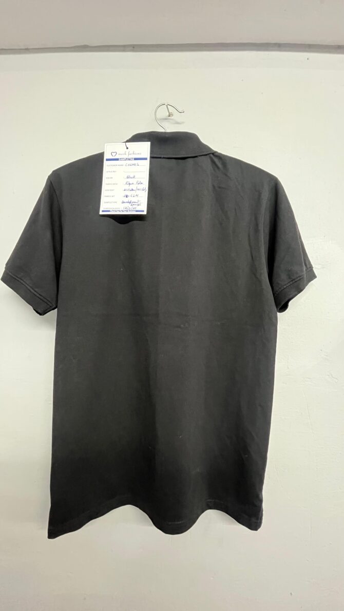 Classic Black Piqué Polo Shirt - Image 2