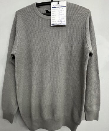 Classic Grey Textured Knit Sweater