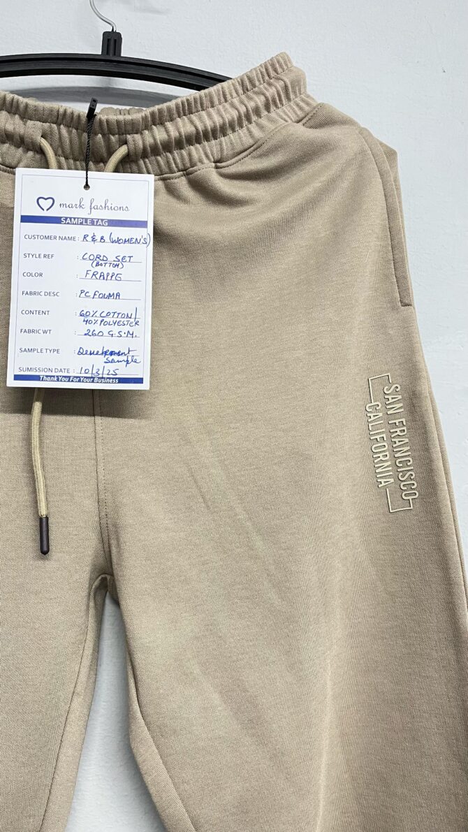Beige Cotton Joggers - Image 3