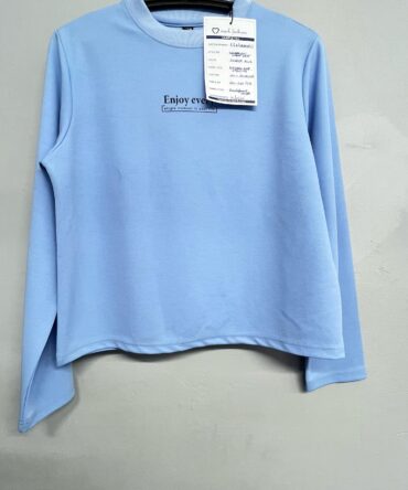 Powder Blue Slogan Sweatshirt