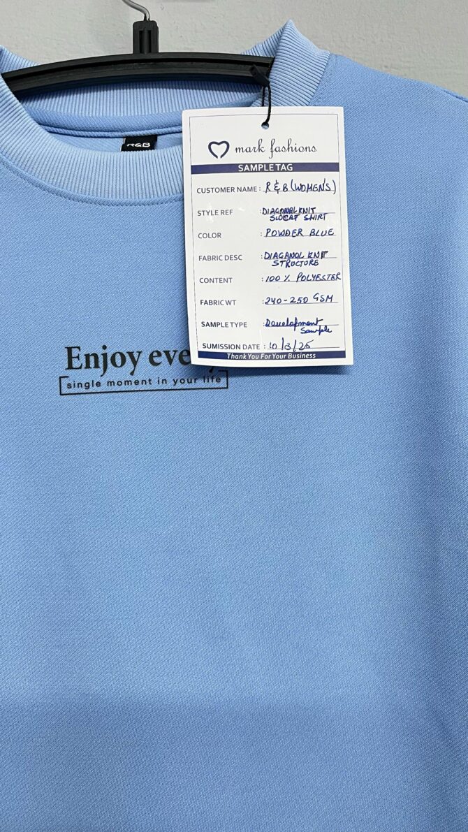 Powder Blue Slogan Sweatshirt - Image 3