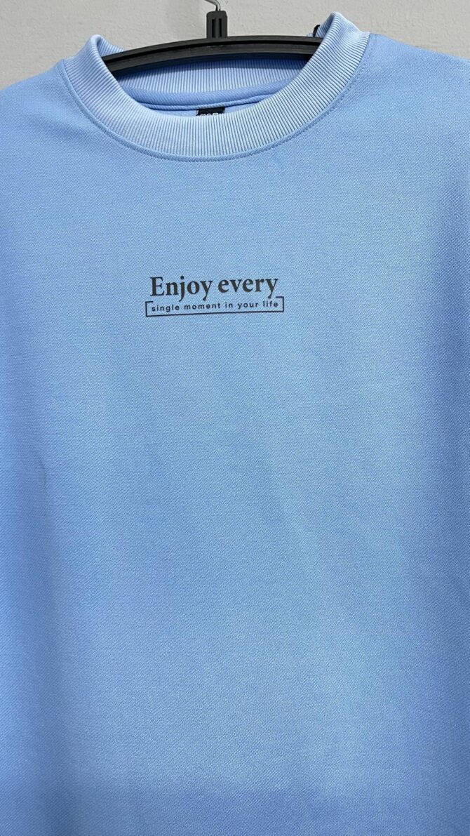 Powder Blue Slogan Sweatshirt - Image 2