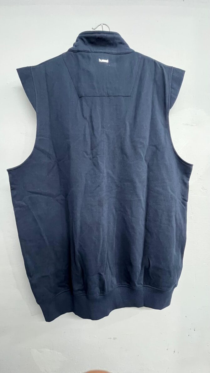Navy Blue Sleeveless Jacket (Back View) - Image 3