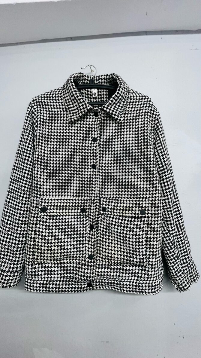 Mini Houndstooth Button Jacket