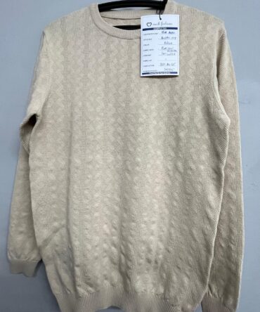 Beige Textured Knit Sweater