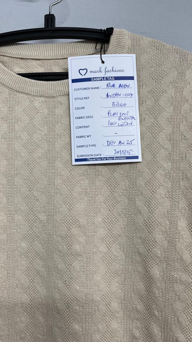 Beige Textured Knit Sweater - Image 2