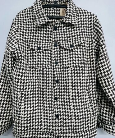 Houndstooth Button-Up Jacket