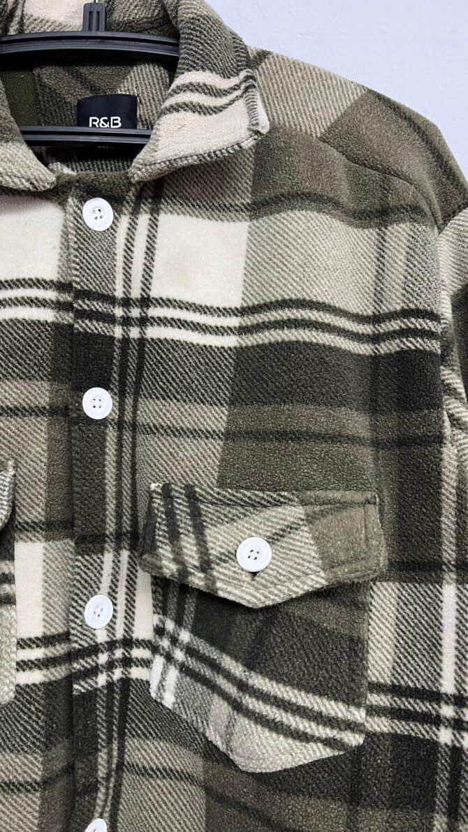 Olive Green Checkered Flannel Shirt