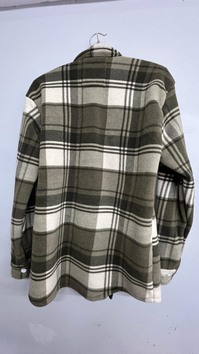 Olive Green Checkered Flannel Shirt - Image 3