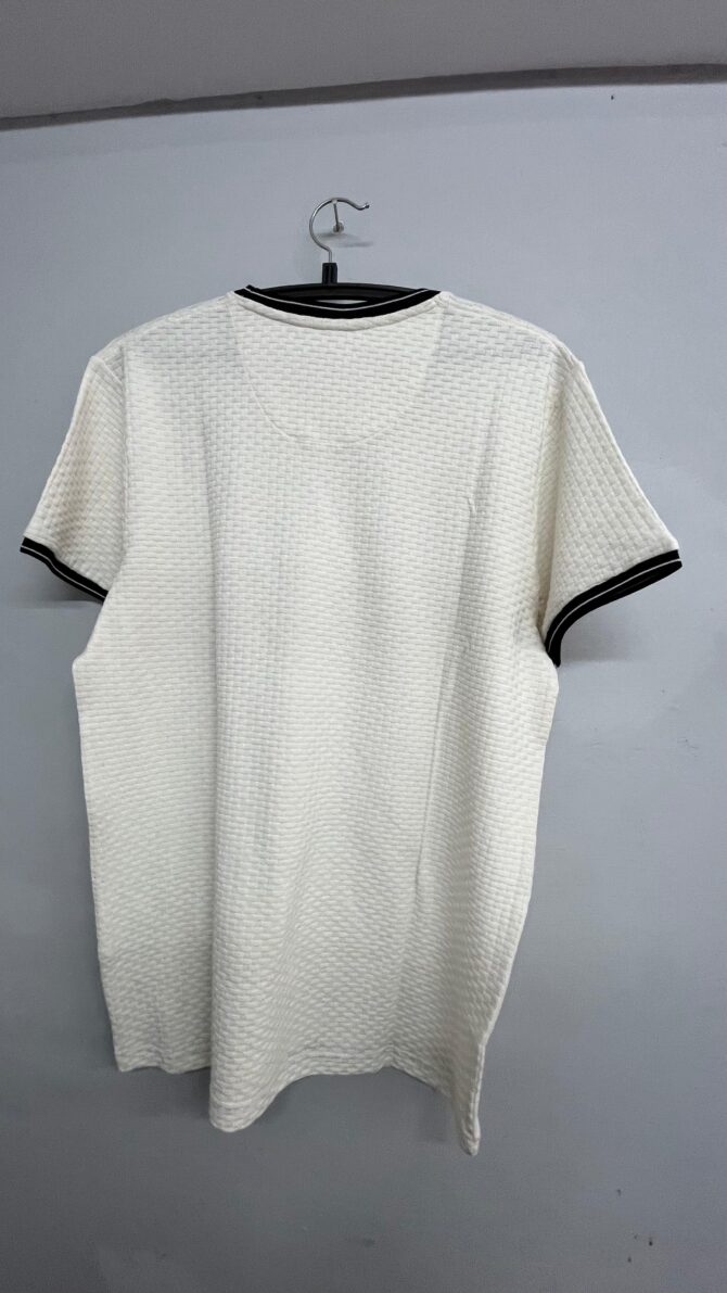 Waffle Knit White T-Shirt