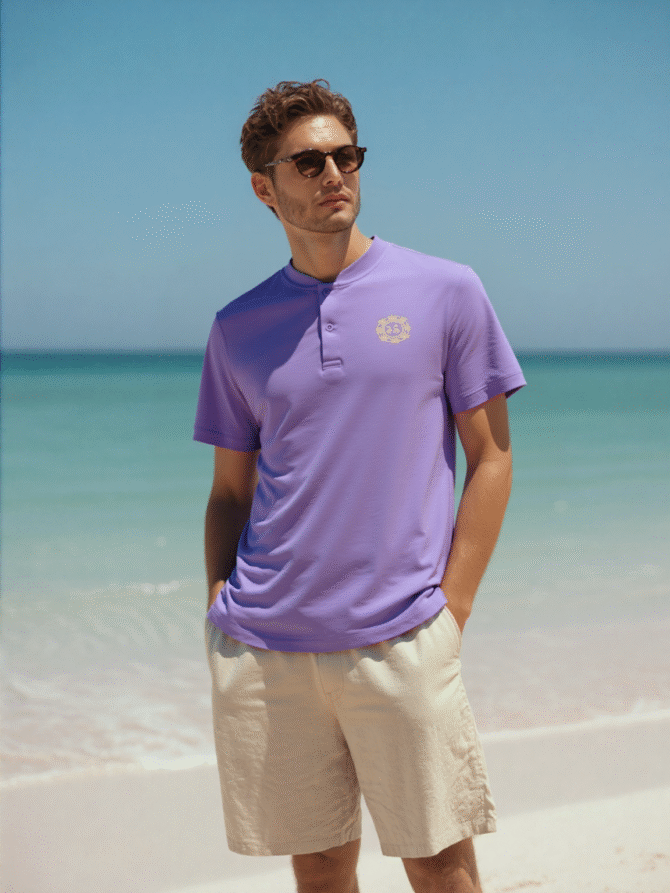 Mens Henley Neck t shrit